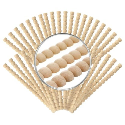 25 Pcs 15.75 Inch Unfinished Half Wood Bead Trim, 393.7 Inch Total Length, 18mm Wide 3D Pearl Molding Includes a 1.5M Tape Measure for DIY Home Wall Cabinet Shelf Window Door Decoration