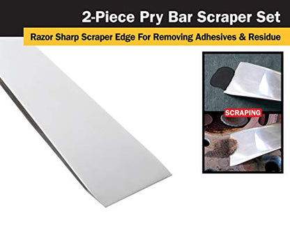 Titan 17005 2-Piece Stainless Steel Pry Bar Scraper Set - size: 7-1/4 x 9/16" and 9-1/4 x 9/16"