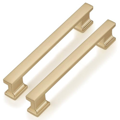 Probrico 10 Pack Champagne Bronze Cabinet Handles 5 Inch(128mm) Hole Center Kitchen Cabinet Pulls, Brushed Brass Cabinet Hardware for Cupboard Champagne Bronze Dresser Drawer Pulls - color: Champagne Bronze, size: 5 inch hole center