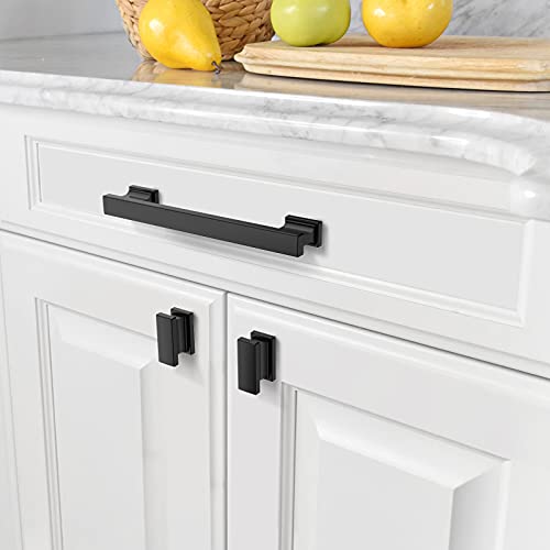 Amerdeco 10 Pack Matte Black Cabinet Pulls 5" - color: Matte Black, size: 5" hole center