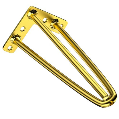 Osring 14 Inch Furniture Hairpin Legs Gold,1/2" Dia 3-Rods Metal Table Feet - color: Gold, size: 14 Inch