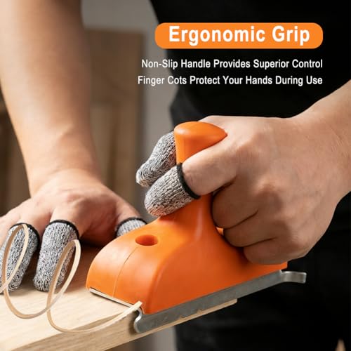 3-in-1 Edge Band Trimmer Set, Edgebanding Banding Tool with Dual-Radius Specification for 1.5" & 2", Woodworking Edge-Cutter Tool with 5 Finger Cots for Veneer on Straight, Curved