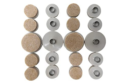 Shepherd Hardware 9936 Nail On Furniture Glides with Felt Pads, 1-Inch and 1-1/2-Inch, 20-Count, Almond