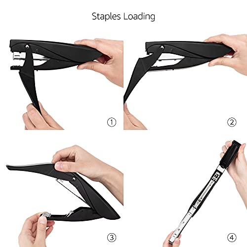 Amazon Basics Effortless Handheld Plier Stapler, 25 Sheet Capacity, Heavy Duty, Black - size: 1-Pack
