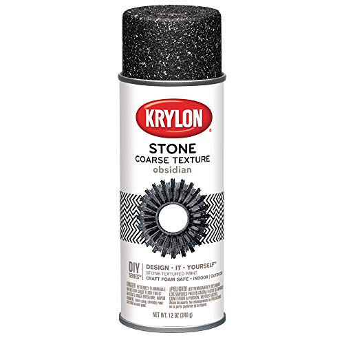 Krylon Coarse Stone Textured Finish, Obsidian, 12 oz - color: Obsidian