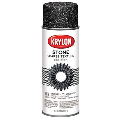 Krylon Coarse Stone Textured Finish, Obsidian, 12 oz - color: Obsidian