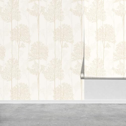 JiffDiff Warm White Self Adhesive Peel and Stick Wallpaper 17.3" X 400" - color: Warm White, size: 17.3" x 400"
