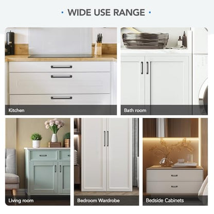 HOME EDIT Matte Black Cabinet Handles Zinc Pulls 6-1/4 Inch 10 Pack - color: Matte Black, size: 6-1/4 inches Hole Center