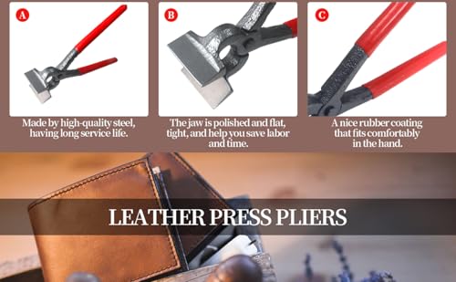 Flat Pliers Leather Making Tools Heavy Duty Horse Saddle Stitching Tool - style: pliers+clamp