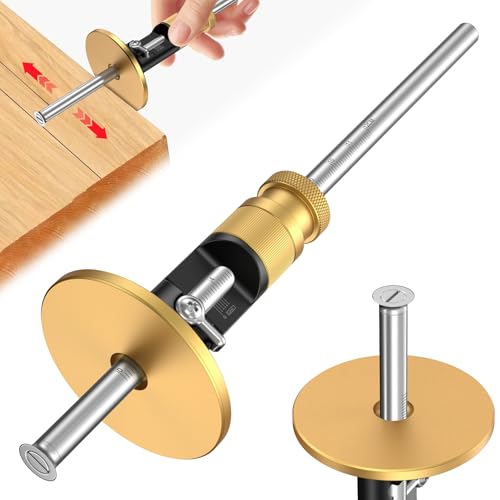 Wheel Marking Gauge Knife Woodworking, Scribe Tool Woodworking, Adjustable 0-12cm, Aluminum & Brass Options, for Parallel Lines, Dovetail Joints & Professional Carpentry (Brass with Fine Adjustment)