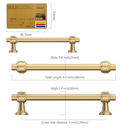 Amerdeco 10 Pack Champagne Bronze Cabinet Pulls 5 Inch(128mm) Hole Center Drawer Pulls Cabinet Hardware Kitchen Cabinet Handles for Bathroom Dresser Pulls ZH0069 - color: Champagne Bronze, size: 5" Hole Center