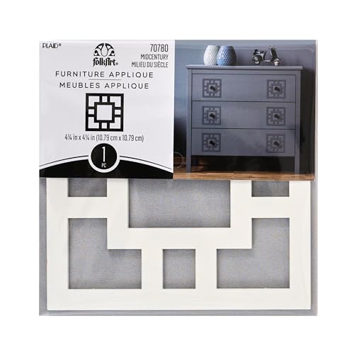 FolkArt, Midcentury, 4.25" x 4.25", Furniture Applique, Perfect for DIY Home Décor Craft Projects, 70780 - size: 4.25" x 4.25", style: Midcentury