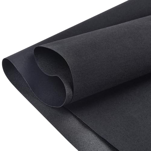 Waterproof Canvas Fabric by The Yard 600D Upholstery Outdoor Fabric 58" W - color: Black_clear Coating