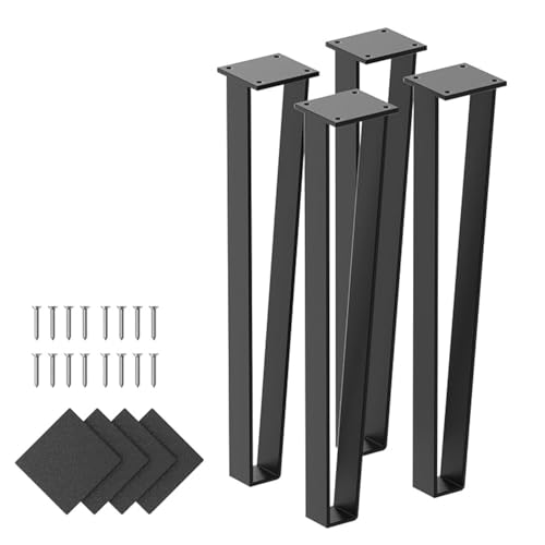 Orgerphy 14 inch Black Bench Legs Set of 4| Triangle-Shape Heavy Duty Table Legs Furniture Legs| Black Metal for Sofa Couch Dresser| Metal Legs for Coffee Table (14 inch) - size: 14 Inch