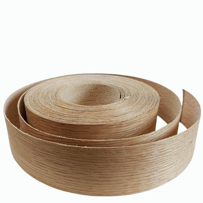 Red Oak Wood Veneer Edge Banding Roll 2 inch ×50ft, Preglued Iron-On with Hot Melt Adhesive Edgebanding Strip, Flexible Wood Tape for Furniture Plywood Repair - size: 2" x50'