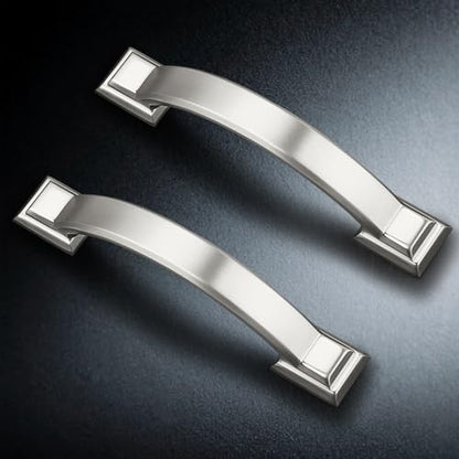 Probrico 30 Pack 3-3/4 Inch Brushed Nickel Cabinet Pulls Solid Zinc Alloy - color: Brushed Nickel, size: 3-3/4" Hole Center(96mm)