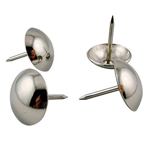 Decotacks® Large Silver Finish Upholstery Nails/Tacks, 1 Inch Large Head Diameter - 20 Pcs [Nickel/Silver Finish] DX0525