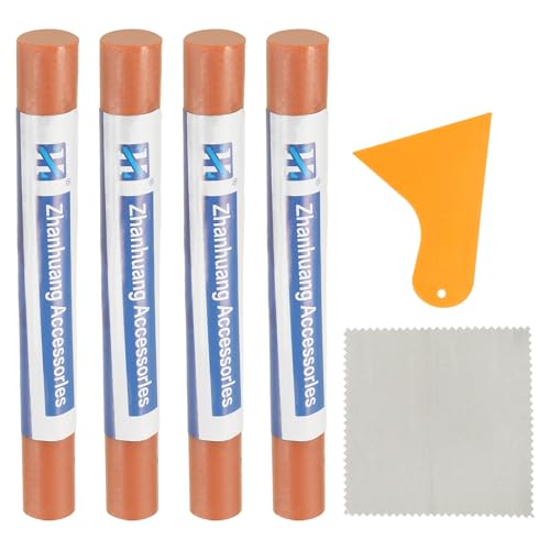 uxcell 4Pcs Wood Filler Sticks,Wood Repair Kit,Reddish Amber - color: Reddish Amber
