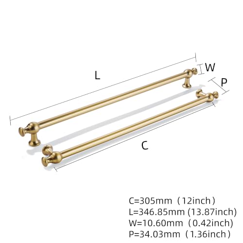 khtumeware 5-Pack 12-Inch(305mm) Champagne Bronze Cabinet Pulls - color: Champagne Bronze, size: 12"(305mm) Hole Center