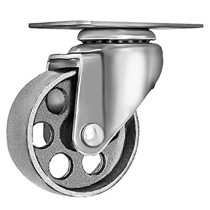 3.5" Steel Plate Caster Wheels, Set of 4, No Brake - size: 3.5" No Brake