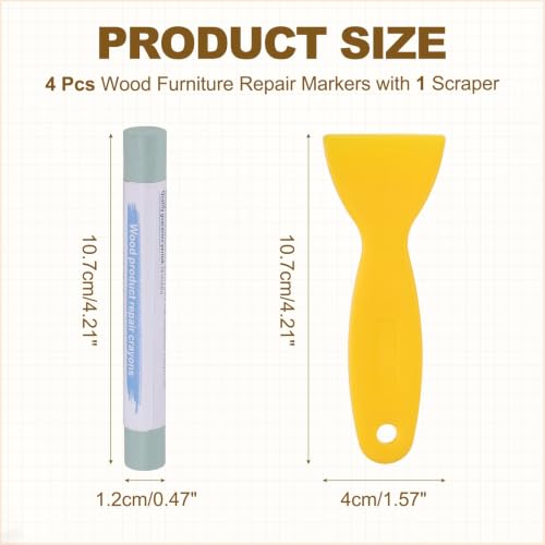 PATIKIL 4Pcs Wood Furniture Repair Markers with Scraper, Dark Blue - color: Dark Blue