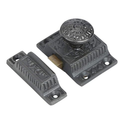 A29 Cabinet Latch, Cast Iron, Windsor Design, Antique Iron Finish - color: Antique Iron-B
