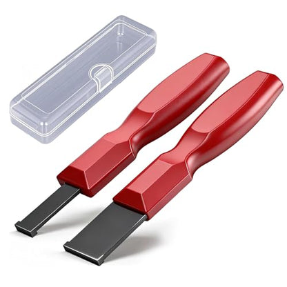 2PC Carbide Scraper, 1-1/4-Inch and 5/8-Inch Super Carbide Gasket Scraper with Storage Case for Metal and Automotive Cleaning (Red)