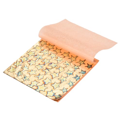 MECCANIXITY 5 Sheet Gold Leaf Sheets, 5.5"x5.5" Imitation Gold Foil Sheets Variegated Booklet Paper for Crafts, Picture Frames, Nails and DIY Arts Decoration,Five-Pointed Star Foil - color: Five-Pointed Star Foil