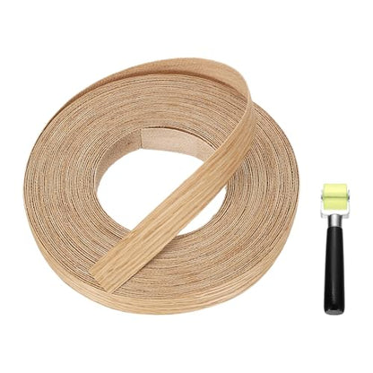 uxcell 3/4" x 49 ft Wood Edge Banding Pre-Glued Iron On Strip White Oak - color: White Oak, size: 3/4" x 49 ft