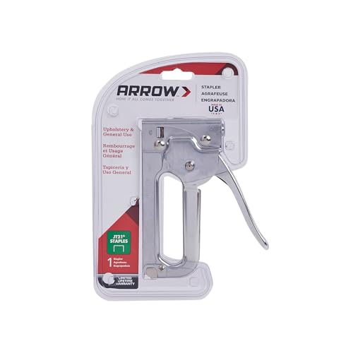 Arrow JT21CM Professional Light Duty Staple Gun for Upholstery, Crafts, Office, Fits 1/4", 5/16”, or 3/8" Staples (Pack of 4) - size: 4-Pack