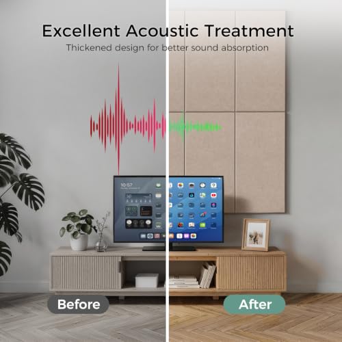 TO-TH Sound Proof Panels for Walls Thickened Acoustic Panel 2 Pack, Camel - color: Camel, size: 2 Pack