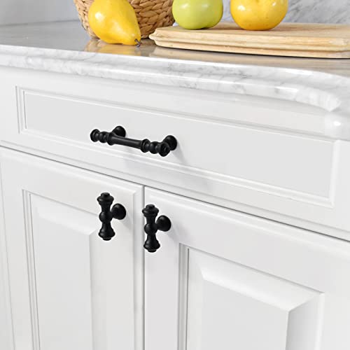 Asidrama 1 Pack 3 Inch(76mm) Matte Black Kitchen Cabinet Handles, Cabinet Pulls Kitchen Cabinet Hardware for Cupboard Drawer Pulls - color: Matte Black, size: 3" Hole Center, style: 1 Pack