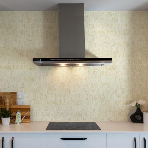 Vamos Tile 100-Pack Peel and Stick Backsplash Tile,3" x 6" PVC Subway Tile - color: Beige Travertine