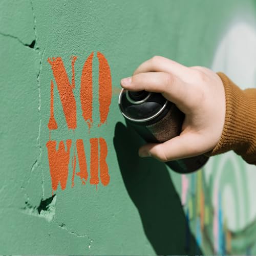 AFRITEE Reusable Graffiti Stencils for Painting - 36 Pcs Against War Street Art Painting Stencil for DIY Clothes Canvas Decoration, Pursuit of Peace Graffiti Template for Wall Spray Paint Decor - style: Graffiti