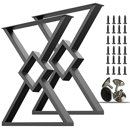Diamond Metal Table Legs 28x24in for Dinging Table,Kitchen Table - color: Diamond, size: 28" x 24"