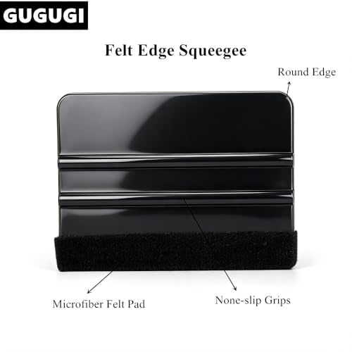 Car Wrapping Vinyl Tool Kit Window Film Tint Tools Kit with Car Edge Wrap Squeegee, Vinyl Felt Squeegee, 9mm Utility Knife with 10pcs Blades, and Safety Cutter