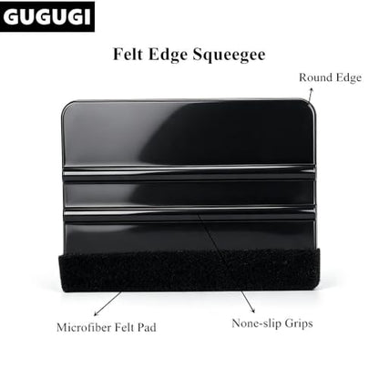 Car Wrapping Vinyl Tool Kit Window Film Tint Tools Kit with Car Edge Wrap Squeegee, Vinyl Felt Squeegee, 9mm Utility Knife with 10pcs Blades, and Safety Cutter