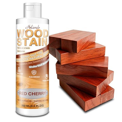 Water Based Wood Stain 8.5oz, Red Cherry – Indoor Outdoor Furniture Stain - color: Red Cherry