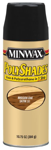 Minwax 313850000 Polyshades - Stain & Polyurethane in 1 Step, 10.75 ounce Spray, Mission Oak, Satin - color: Mission Oak, style: Satin