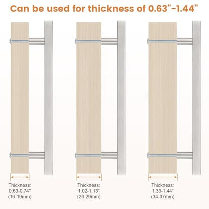 Probrico Brushed Nickel Cabinet Pulls & Handles 6.3" CC Square 5 Pack - color: Brushed Nickel, size: Hole Center: 160mm(6.3inch)