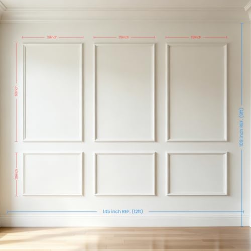 Large Peel & Stick Wall Molding Box Moulding Trim, Set of 6