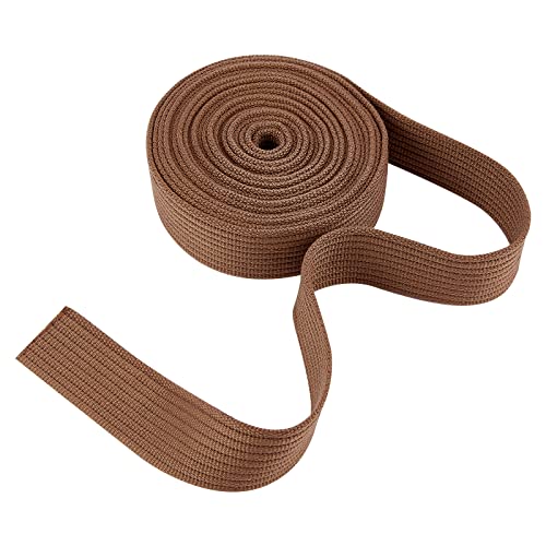 PH PandaHall 5 Yards Webbing Cotton Heavy Duty Cotton Webbing Polyester Ribbons 1.5 Inch Wide Purse Bag Strap Brown Canvas Ribbon Trim for Sewing Crafting Home Decoration Wedding Hat Bands