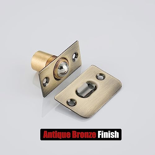 JQK Closet Ball Catch Door Hardware, Stainless Steel Catch Adjustable with Strike Plate, Antique Bronze 2 Pack, HBC100-QG-P2 - color: Antique Bronze, size: Standard 2 Pack