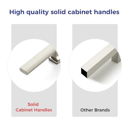 Brushed Nickel Cabinet Pulls, 5 Inch (128mm), 20 Pack, Heavy Duty - color: Brushed Nickel, size: 5" Hole Center
