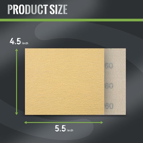 1/4 Sheet Sandpaper 4.5 x 5.5 Inch Palm Sander Paper 30PCS 60 Grit Sanding Sheets for Palm Sanders Sand Paper for Woodworking,Automotive,Metal - style: 60grit