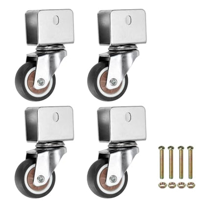 PATIKIL 1.25 Inch Caster Wheels, 4 Pcs Swivel Casters with 0.7" U Bracket Opening 55 Lb Capacity Per Caster for Furniture Office Chairs Carts and Cabinets, Brown - size: 1.25", style: with 0.7" U Bracket