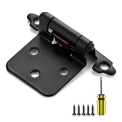 Ravinte Black Kitchen Cabinet Hinges, 1/2 Inch Overlay, 10 Pack - size: 1/2 inch Overlay