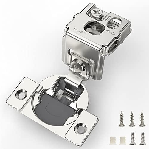Furniware 20 Pieces 1-1/2 inch Overlay Soft Close Cabinet Hinges - color: Satin Nickel - 20 Pack, size: 1-1/2 Inch
