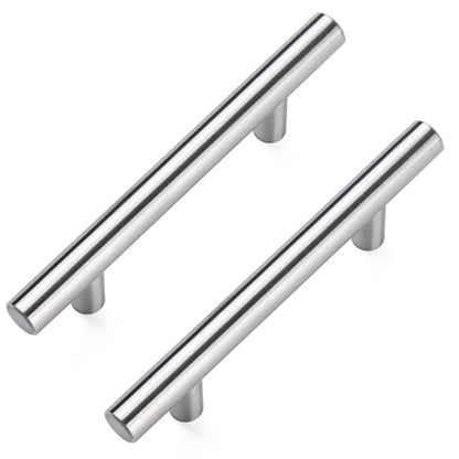 Aegero 10 Pack Cabinet Pulls Brushed Nickel Stainless Cabinet Handles, for Kitchen and Bathroom Cabinets, 5 Inch Length, 3 Inch Hole Center - color: Silvery