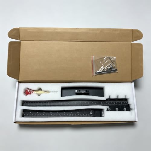 Cabinet Hardware Jig, Adjustable Drilling Guide, Drawer Handle Hole Drilling Template with Automatic Center Punch, Aluminum Alloy Drill Guide for Cabinet Pulls Knobs Woodworking